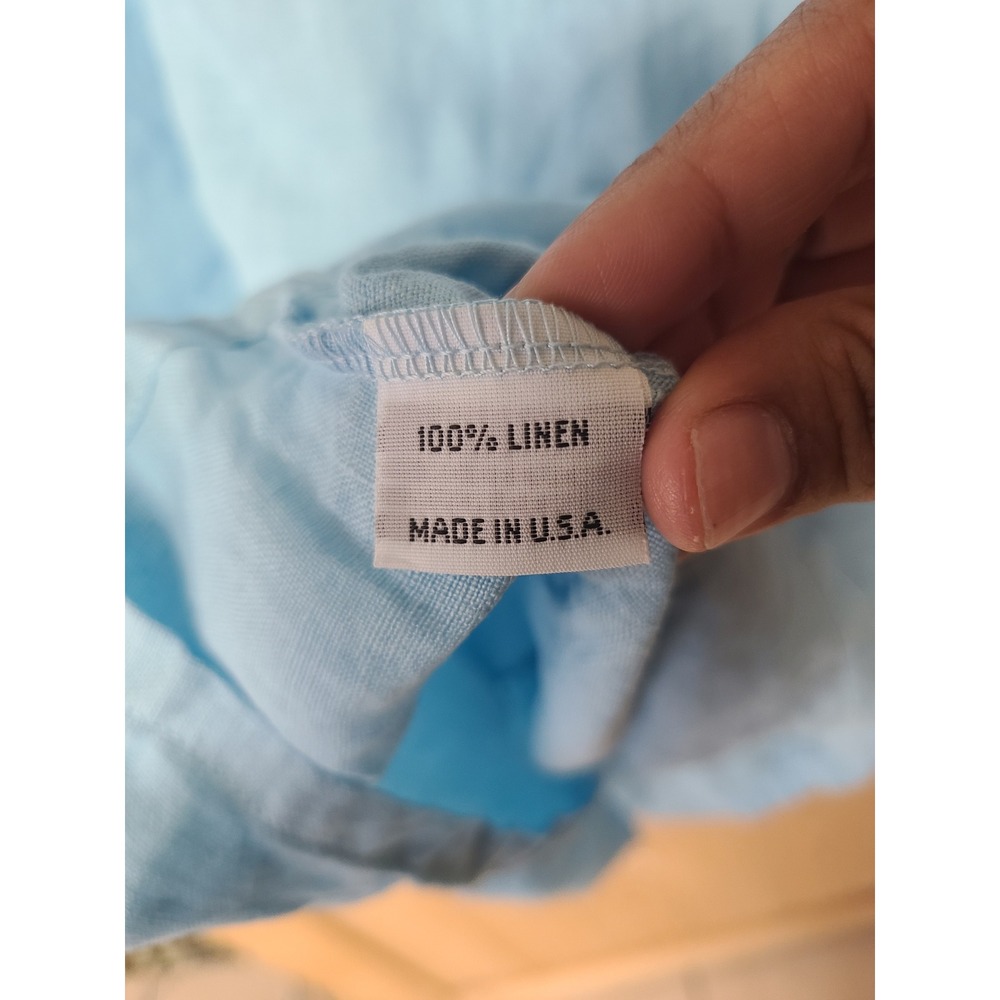 Bryn Walker Linen Top Women OS Light Blue Lagenlook Dolman Sleeve - Picture 5 of 6